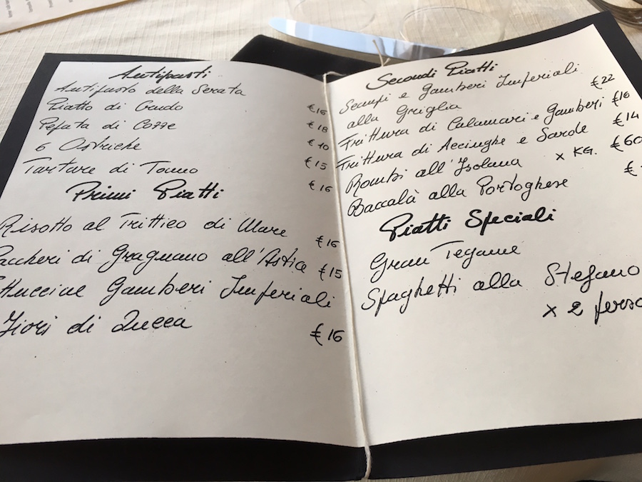 menu di pesce antica calcinaia