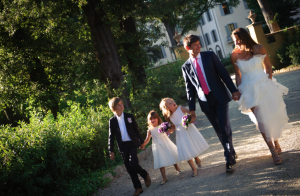 famiglia al four seasons il giorno del matrimonio