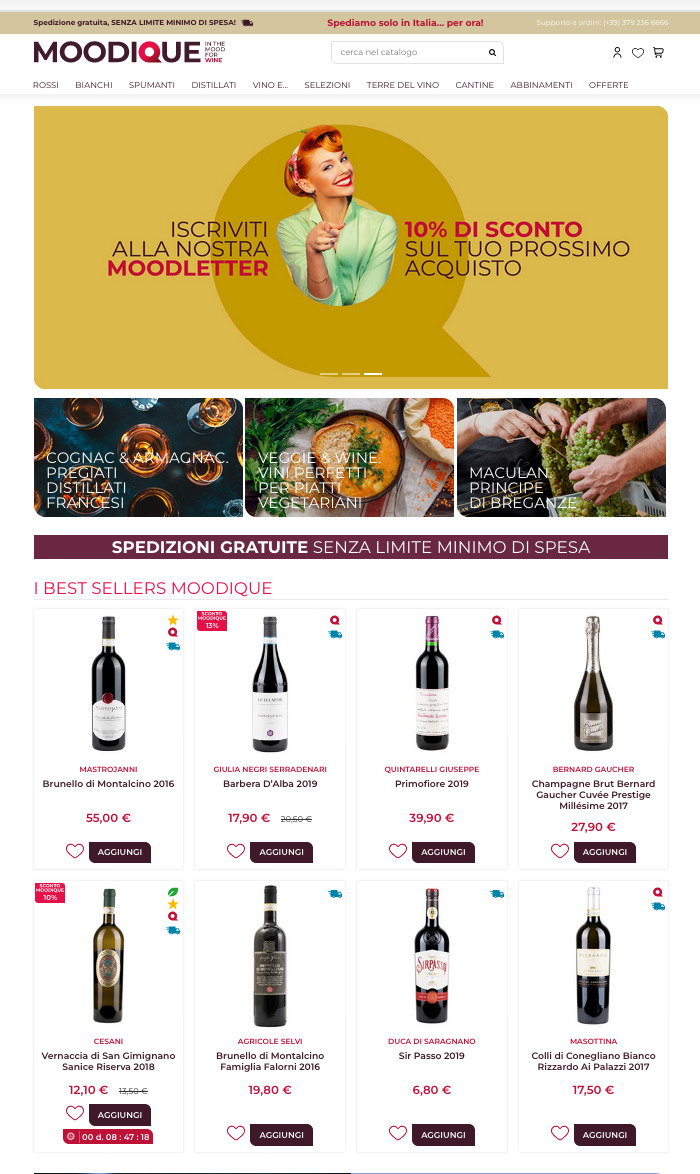 vendita vino online moodique